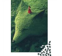 Red Dress on Giant Bear's Head Jigsaw Puzzles Puzzles for Adults Kids. 1000 Pieces Great Gifts Challenge Toy Educational Games Home Decoration for Adults& Kids Age 14 Years Up 38x26cm/1000pcs