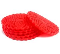 Red Drinks Coasters Set of 6 by Stone & Thyme - a UK Brand. Non Slip, Heatproof & Easy to Clean. Colourful Decorative Home Accessories that Protect All Surfaces.