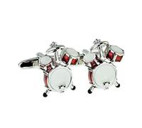 Red Drum Kit Design Cufflinks in a Personalised Engraved Cufflink Box