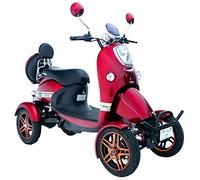 Red e-Mobility Device 4 Wheeled with Extra Accessories Package: Waterproof Cover, Phone Holder, Bottle Holder by Green Power - MC4