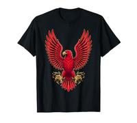 Red Eagle Wings Spread Heraldic Bird of Prey Eye T-Shirt
