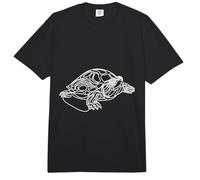 Red-Eared Slider Turtle Line Art | Reptile Drawing Comfort Colors Adult Heavyweight T-Shirt