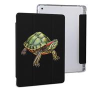 Red Eared Slider Turtle Tablet Case with Pencil Holder Protective Cover Design Compatible for IPAD 2020 （10.2in）
