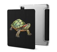 Red Eared Slider Turtle Tablet Case with Pencil Holder Protective Cover Design Compatible for IPAD Pro 2020 （11in）
