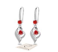 Red Earrings Silver Drop Earrings for Women, January Birthstone Jewellery Gifts January Birthday Gifts for Her Garnet Earrings Garnet Jewellery Gifts Valentines Gifts for Her Mothers Day Gifts