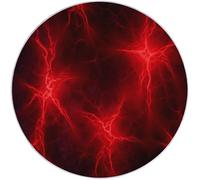 Red Easy to Clean Round Area Rugs, Simple Natural Lightning Lines Print Theme Carpet, Low-Pile Home Decoration Carpet with Non-Slip Backing for Living Room Bedroom Bedside Kids Rug, 60cm