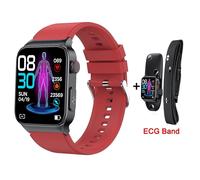 (Red-ECG Band) New E500 Blood Glucose Smart Watch Ecg Monitoring Blood Pressure Body Temperature Smartwatch Men Ip68 Waterproof Fitness Tracker - Smart Watches