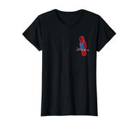 Red Eclectus Parrot Female Bird Cute Drawing Value Graphic T-Shirt, Women, Black, S
