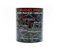 Red Edition Grand Prix 2025 Season Racing Circuits Mug - Gloss Ceramic - One - Tracks Outlines - Formula - Carbon Fiber - 1 - Gift Ideas - Coffee Car FBA - Cup - Memorabilia - Collectable