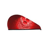 Red Eggs Printed Hair Towel Wrap, Super Absorbent Dry Hair Cap for Women Shower Caps for Gym Salon Bath Shower
