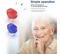 (Red) Elder Rechargeable Hearing Aid Mini Invisible Adjustable Tone Sound Amplifier Portable Hearing Aids