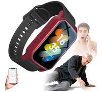 (Red) Elderly Smart Watch, GPS Tracker&Emergency Call for Seniors, Fall Detection&Medical SOS Alert, Smartwatch for Men Women with HD Video Call