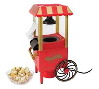 Red Electric 1200W Carnival Fairground Healthy Popcorn Maker Cartwheel Style - With 6 Serving Boxes and Measuring Scoop