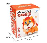 (red) Electric Swing Walking Little Lion Music Light Cute Fun Crawling Hippo Children's Educational Toys