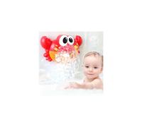 (red) Electronic Musical Crab Singing Fun Bath Time Bubble Machine For Kids Toys