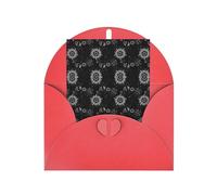Red Elegant Greeting Card with Matching Envelope â€“ Supernatural Symbols Black Print Blank Blessed for Birthday, Valentine's Day, Wedding