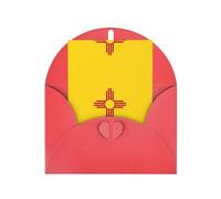Red Elegant Greeting Cards with Matching Envelopes â€“ Flag of New Mexico Print Blank Blessed for Birthday, Wedding, Valentine's Day