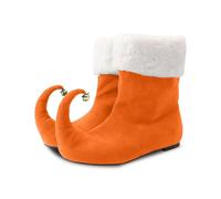 Red Elf Shoes Comfortable Slippers for Festive Party Costume Supplies n85