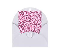 Red Ellipse Printed Pattern Print Blank Greeting Cards, Love Buttons, Pearl Paper Envelopes Suitable For Various Occasions - Anniversary Cards, Thank You Cards, Holiday Cards, Wedding Cards