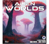 RED EMBER Alien Worlds 2026 Wall Calendar 12 Month | 12" x 24" Open | Thick & Sturdy Paper | Giftable | Calendar 2026