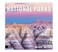 RED EMBER America's National Parks 2025 Wall Calendar 12 Month | 12" x 24" Open | Thick & Sturdy Paper | Giftable | Nature Calendar 2025