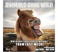 RED EMBER Animals Gone Wild 2026 Wall Calendar 12 Month | 12" x 24" Open | Thick & Sturdy Paper | Giftable | Calendar 2026