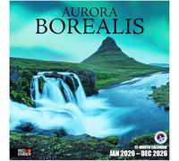 RED EMBER Aurora Borealis 2026 Wall Calendar 12 Month | 12" x 24" Open | Thick & Sturdy Paper | Giftable | Calendar 2026