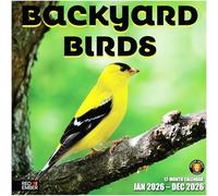 RED EMBER Backyard Birds 2026 Wall Calendar 12 Month | 12" x 24" Open | Thick & Sturdy Paper | Giftable | Calendar 2026