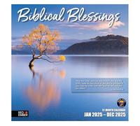 RED EMBER Biblical Blessings 2025 Wall Calendar 12 Month | 12" x 24" Open | Thick & Sturdy Paper | Giftable | Religious Bible Verse Christian Calendar 2025