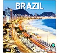 RED EMBER Brazil 2026 Wall Calendar 12 Month | 12" x 24" Open | Thick & Sturdy Paper | Giftable | Calendar 2026