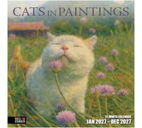 RED EMBER Cats in Paintings 2027 Wall Calendar 12 Month | 12" x 24" Open | Thick & Sturdy Paper | Kitten Cat Art Calendar 2027
