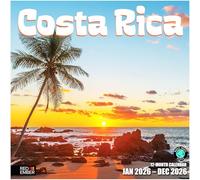 RED EMBER Costa Rica 2026 Wall Calendar 12 Month | 12" x 24" Open | Thick & Sturdy Paper | Giftable | Calendar 2026