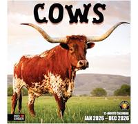 RED EMBER Cows 2026 Wall Calendar 12 Month | 12" x 24" Open | Thick & Sturdy Paper | Giftable | Calendar 2026