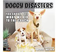 RED EMBER Doggy Disasters 2026 Wall Calendar 12 Month | 12" x 24" Open | Thick & Sturdy Paper | Giftable | Calendar 2026