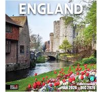 RED EMBER England 2026 Wall Calendar 12 Month | 12" x 24" Open | Thick & Sturdy Paper | Giftable | Calendar 2026