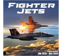 RED EMBER Fighter Jets 2026 Wall Calendar 12 Month | 12" x 24" Open | Thick & Sturdy Paper | Holiday Gift | Military Aircraft Airplane Calendar 2026