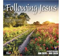 RED EMBER Following Jesus 2026 Wall Calendar 12 Month | 12" x 24" Open | Thick & Sturdy Paper | Giftable | Calendar 2026