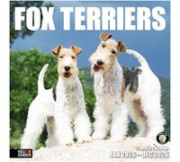 RED EMBER Fox Terriers 2026 Wall Calendar 12 Month | 12" x 24" Open | Thick & Sturdy Paper | Giftable | Calendar 2026