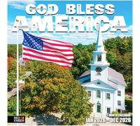 RED EMBER God Bless America 2026 Wall Calendar 12 Month | 12" x 24" Open | Thick & Sturdy Paper | Giftable | Calendar 2026