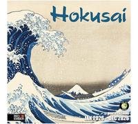 RED EMBER Hokusai 2026 Wall Calendar 12 Month | 12" x 24" Open | Thick & Sturdy Paper | Giftable | Calendar 2026
