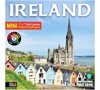 RED EMBER Ireland 2026 Mini Wall Calendar 12 Month | 7" x 14" Open | Thick & Sturdy Paper | Giftable | Calendar 2026