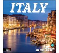 RED EMBER Italy 2027 Wall Calendar 12 Month | 12" x 24" Open | Thick & Sturdy Paper | Italian Europe Travel Calendar 2027