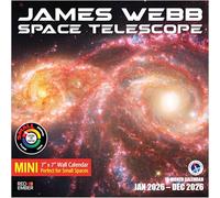RED EMBER James Webb Space Telescope 2026 Mini Wall Calendar 12 Month | 7" x 14" Open | Thick & Sturdy Paper | Giftable | Calendar 2026
