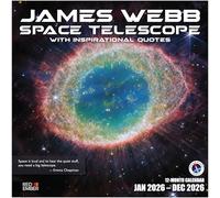 RED EMBER James Webb Space Telescope with Inspirational Quotes 2026 Wall Calendar 12 Month | 12" x 24" Open | Thick & Sturdy Paper | Giftable | Calendar 2026