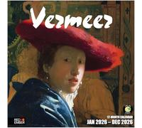 RED EMBER Johannes Vermeer 2026 Wall Calendar 12 Month | 12" x 24" Open | Thick & Sturdy Paper | Giftable | Calendar 2026