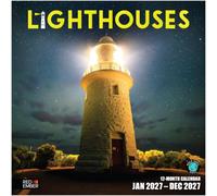 RED EMBER Lighthouses 2027 Wall Calendar 12 Month | 12" x 24" Open | Thick & Sturdy Paper | Travel Calendar 2027