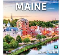 RED EMBER Maine 2026 Wall Calendar 12 Month | 12" x 24" Open | Thick & Sturdy Paper | Giftable | Calendar 2026