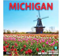 RED EMBER Michigan 2026 Wall Calendar 12 Month | 12" x 24" Open | Thick & Sturdy Paper | Giftable | Calendar 2026