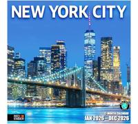 RED EMBER New York City 2026 Wall Calendar 12 Month | 12" x 24" Open | Thick & Sturdy Paper | Giftable | Calendar 2026