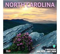 RED EMBER North Carolina 2026 Wall Calendar 12 Month | 12" x 24" Open | Thick & Sturdy Paper | Giftable | Calendar 2026